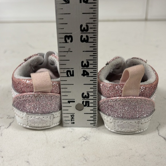 VANS Old Skool crib shoes Size 1 Baby Glittery Pink Kids Shoes - Picture 4 of 17